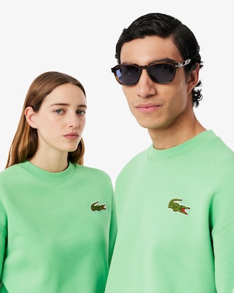 Sudadera de felpa de corte amplio con detalle de insignia