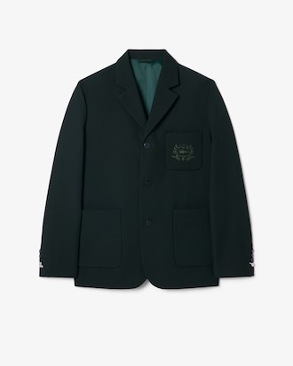 Blazer de mezcla de lana con escudo