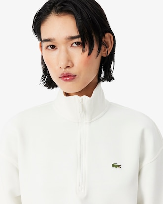 Sudadera de piqu&eacute; de cuello alto con cremallera