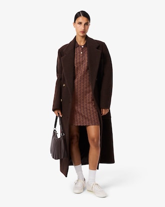 Vestido polo de corte ajustado de jacquard con monograma