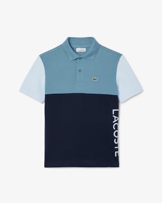 Polo de petit piqué con bloques de color