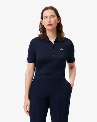 Polo de golf el&aacute;stico de corte ajustado con protecci&oacute;n UV