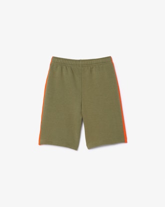 Pantalón corto de felpa con rayas en contraste