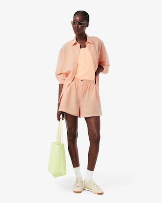 Camisa oversized de mezcla de lino