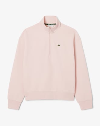 Sudadera de piqué de cuello alto con cremallera