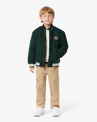 Chaqueta tipo bomber con insignia de cocodrilo