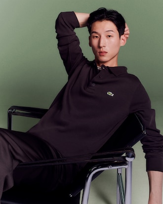 Sudadera con cuello polo de canal&eacute; de algod&oacute;n