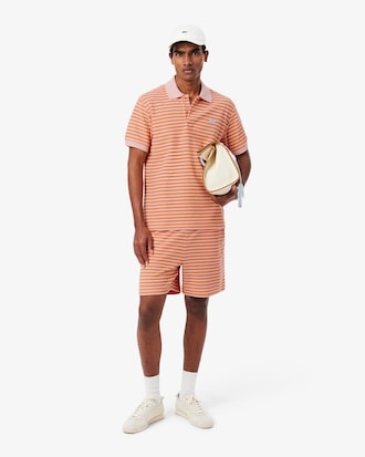 Polo texturizado de rayas de corte cl&aacute;sico