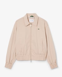 Chaqueta de tela de gabardina el&aacute;stica con cuello doble