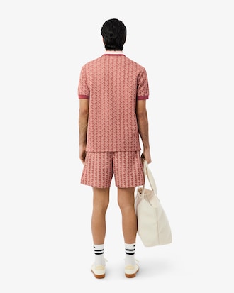 Short de baño de largo medio con estampado de monograma