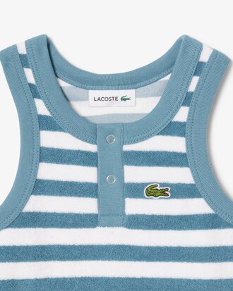 Pelele de bebé de tejido de rizo de rayas