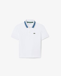 Polo de petit piqu&eacute; con cuello de rayas