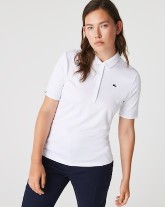 Polo de golf elástico de corte ajustado con protección UV