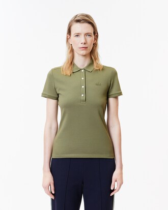 Polo de mujer Lacoste en piqué de algodón stretch