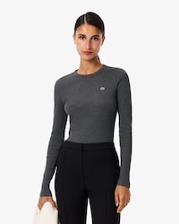 Camiseta de canalé de algodón de corte ajustado