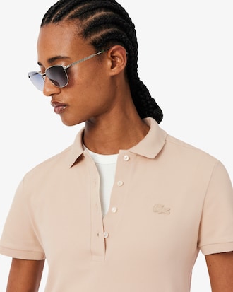 Vestido polo de corte ajustado de minipiqu&eacute; el&aacute;stico