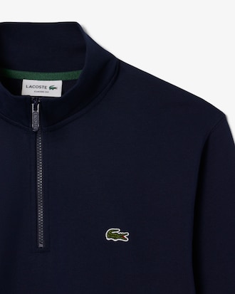 Sudadera de felpa de cuello alto con cremallera