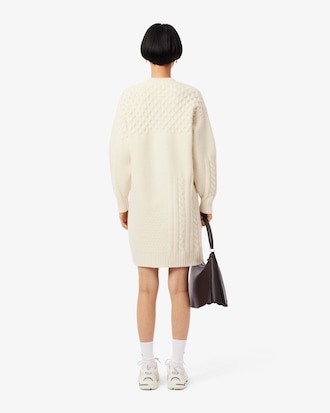 Vestido-sudadera de lana con efecto patchwork