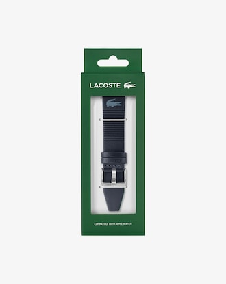 Correa unisex Lacoste de piel azul para Apple Watch