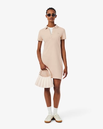 Vestido polo de corte ajustado de minipiqu&eacute; el&aacute;stico