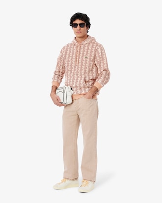 Sudadera con capucha de felpa con monograma