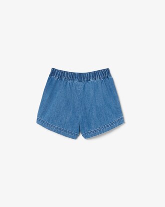 Falda-pantal&oacute;n corta vaquera plisada