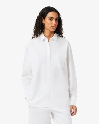 Camisa oversized de popel&iacute;n de algod&oacute;n