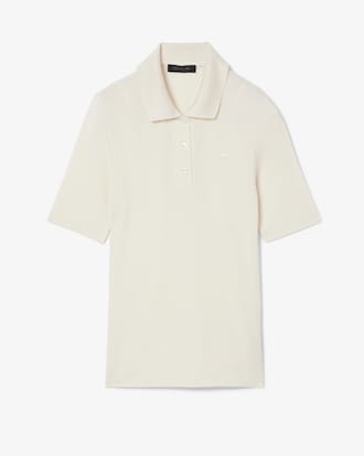 Polo de minipiqué de seda de corte ajustado Runway