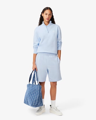 Sudadera estampada con cuello alto y cremallera