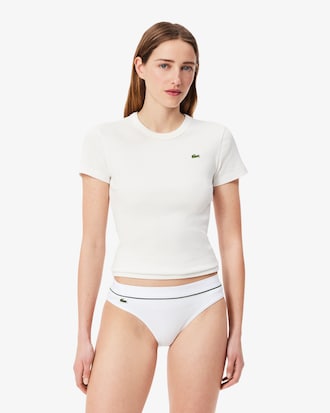 Slips de canal&eacute; de algod&oacute;n con cocodrilo bordado