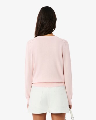 Jersey de cuello de pico de punto de canal&eacute; sin costuras