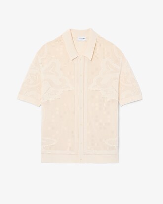 Camisa de manga corta de punto con motivo de jacquard