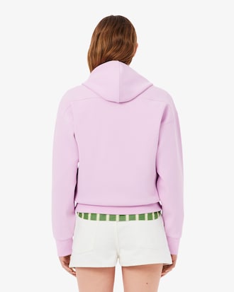 Sudadera con capucha de piqu&eacute; con cremallera