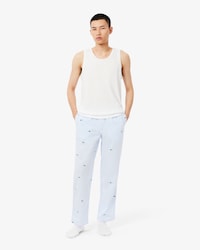 Pantalón de pijama de algodón de rayas con estampado