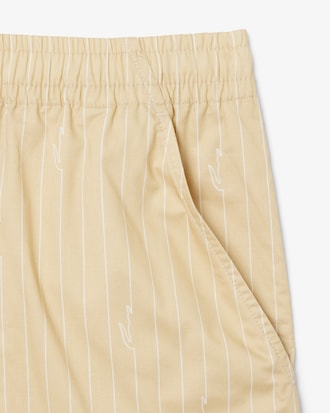 Pantal&oacute;n corto de algod&oacute;n de rayas con estampado de cocodrilo