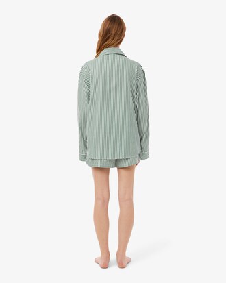 Pijama oversized de popel&iacute;n de rayas