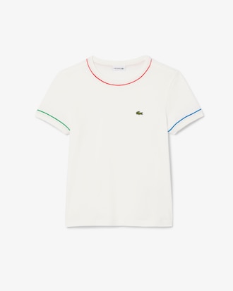Camiseta de algodón con ribete en contraste