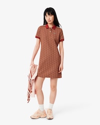 Vestido polo de corte ajustado de jacquard con monograma