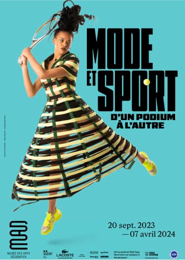Affiche de l'exposition, "Mode et Sport d'un podium à l'autre".
