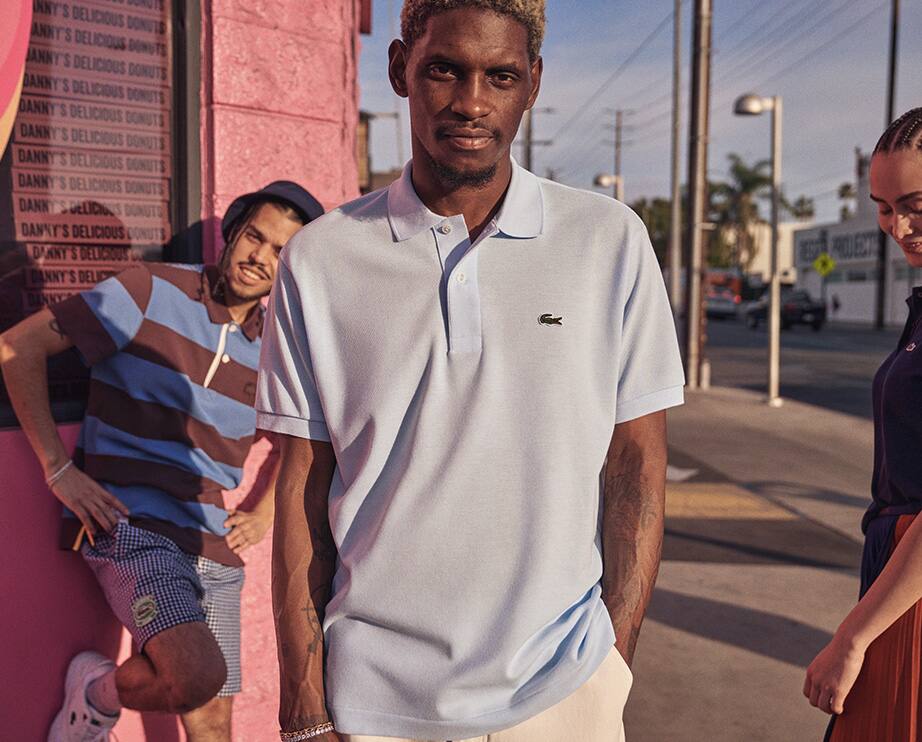 Polos Homme En Coton Pique Uni Raye Ou A Motif Lacoste