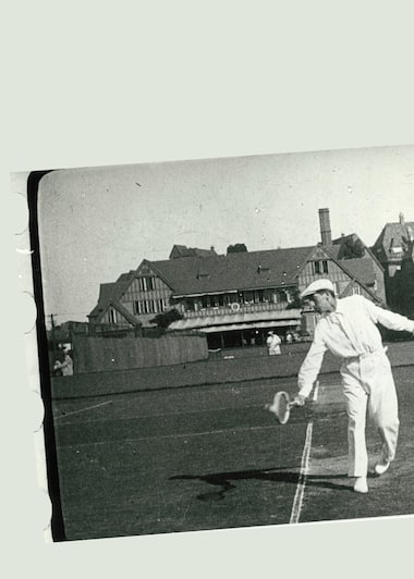 René Lacoste en plein entrainement à Forest Hills, 1927 ©Archives Lacoste.