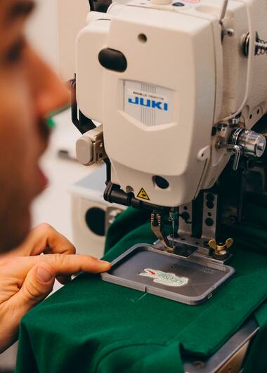 Pierre Gasly at the Lacoste Polo Factory