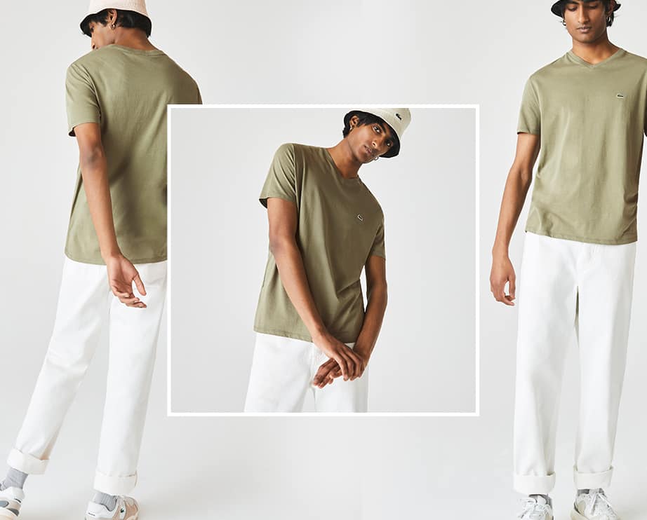 T Shirt homme en coton uni, rayé ou imprimé | Lacoste