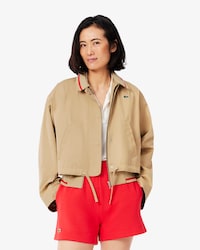 Veste oversize col polo en twill