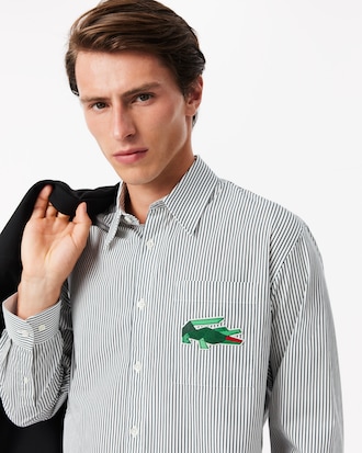 Chemise relaxed fit avec badge crocodile Chemises manches