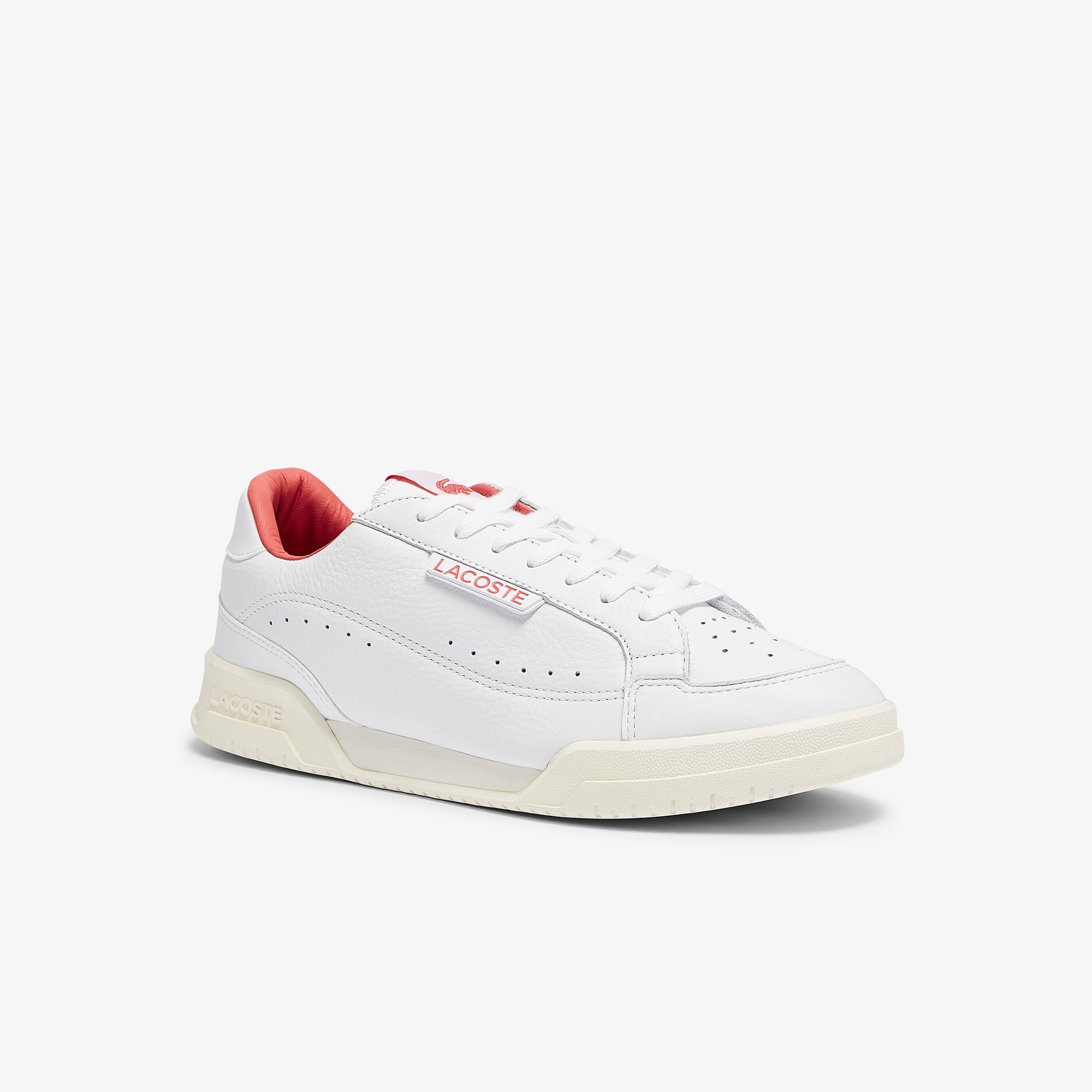 Lacoste Sneakers Twin Serve Luxe homme en cuir Taille 43 Blanc/rose