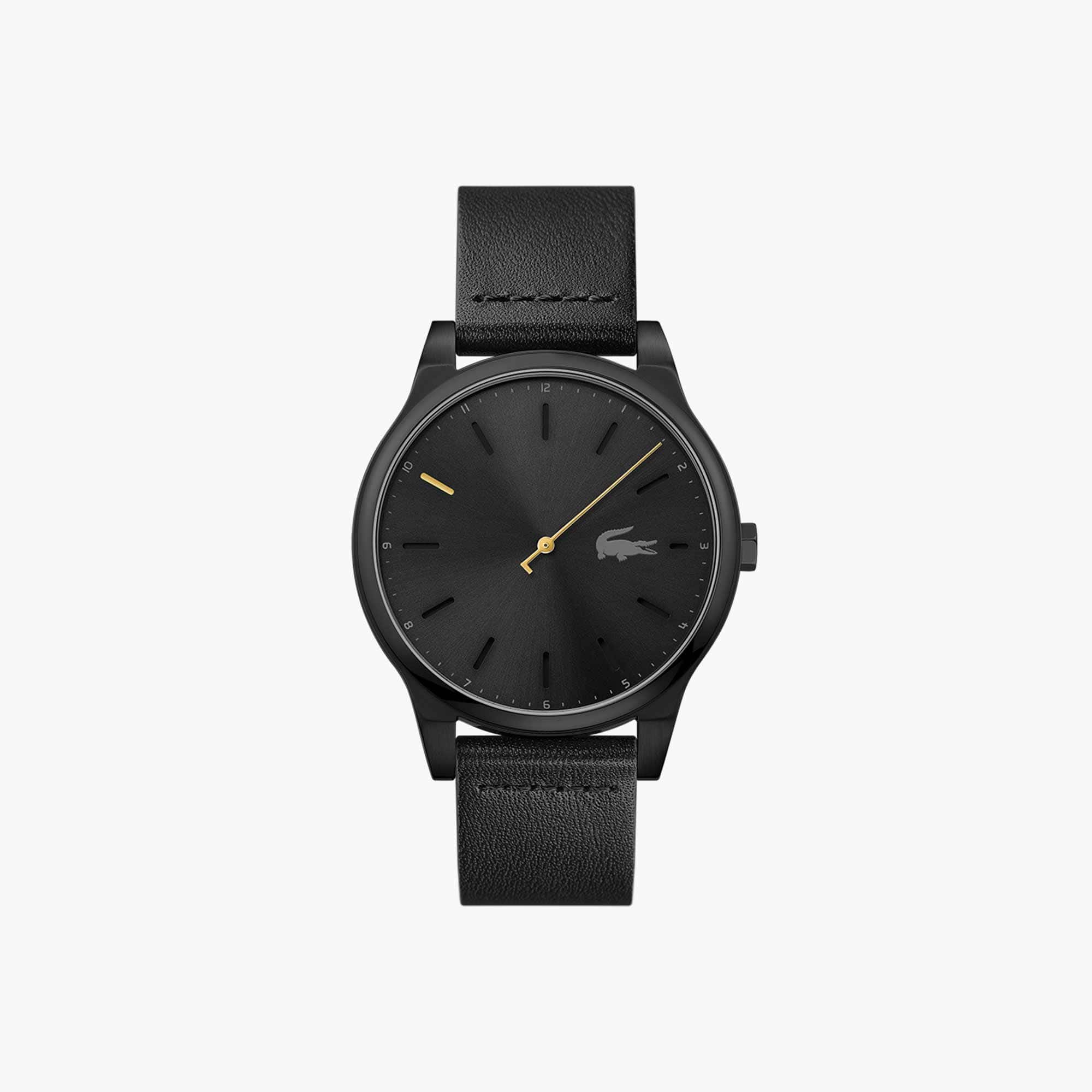 Lacoste Montre Kyoto avec bracelet en cuir noir Taille Taille unique Noir