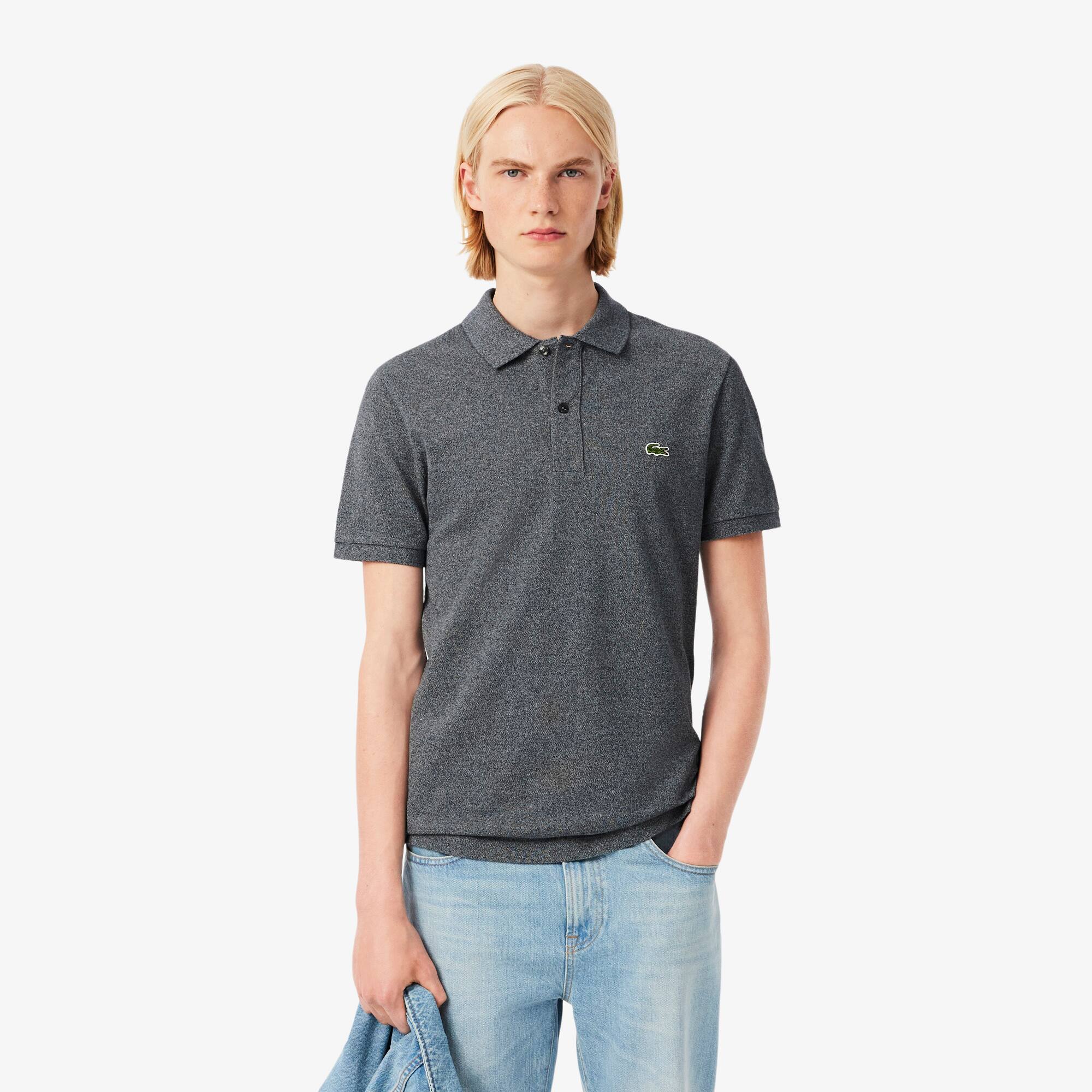 Polo Lacoste slim fit en petit piqué uni Taille 4 - M Gris Chine
