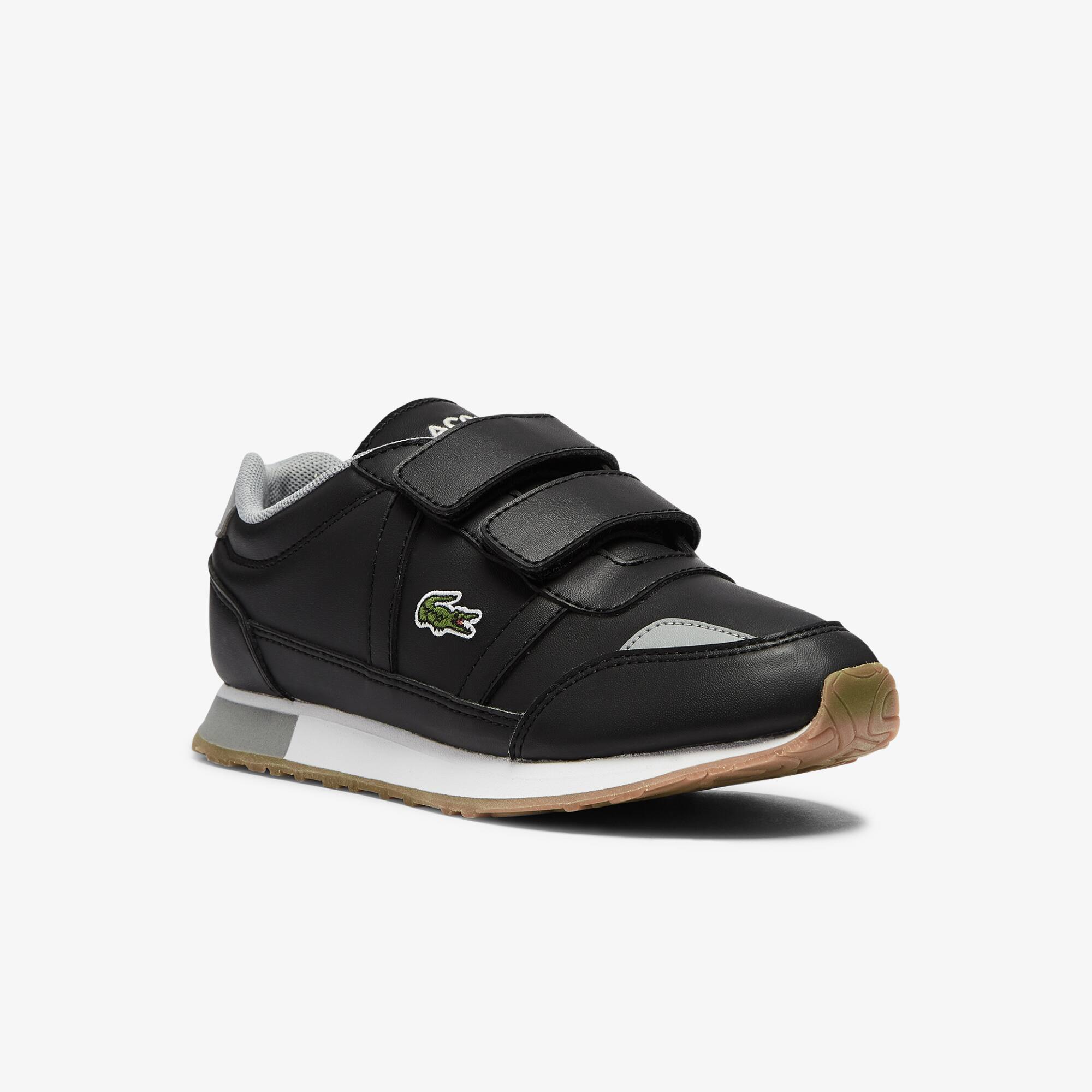 Lacoste Sneakers Partner enfant en tissu Taille 32 Noir/gris