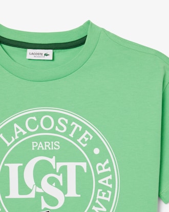 T-shirt coton badge contrasté
